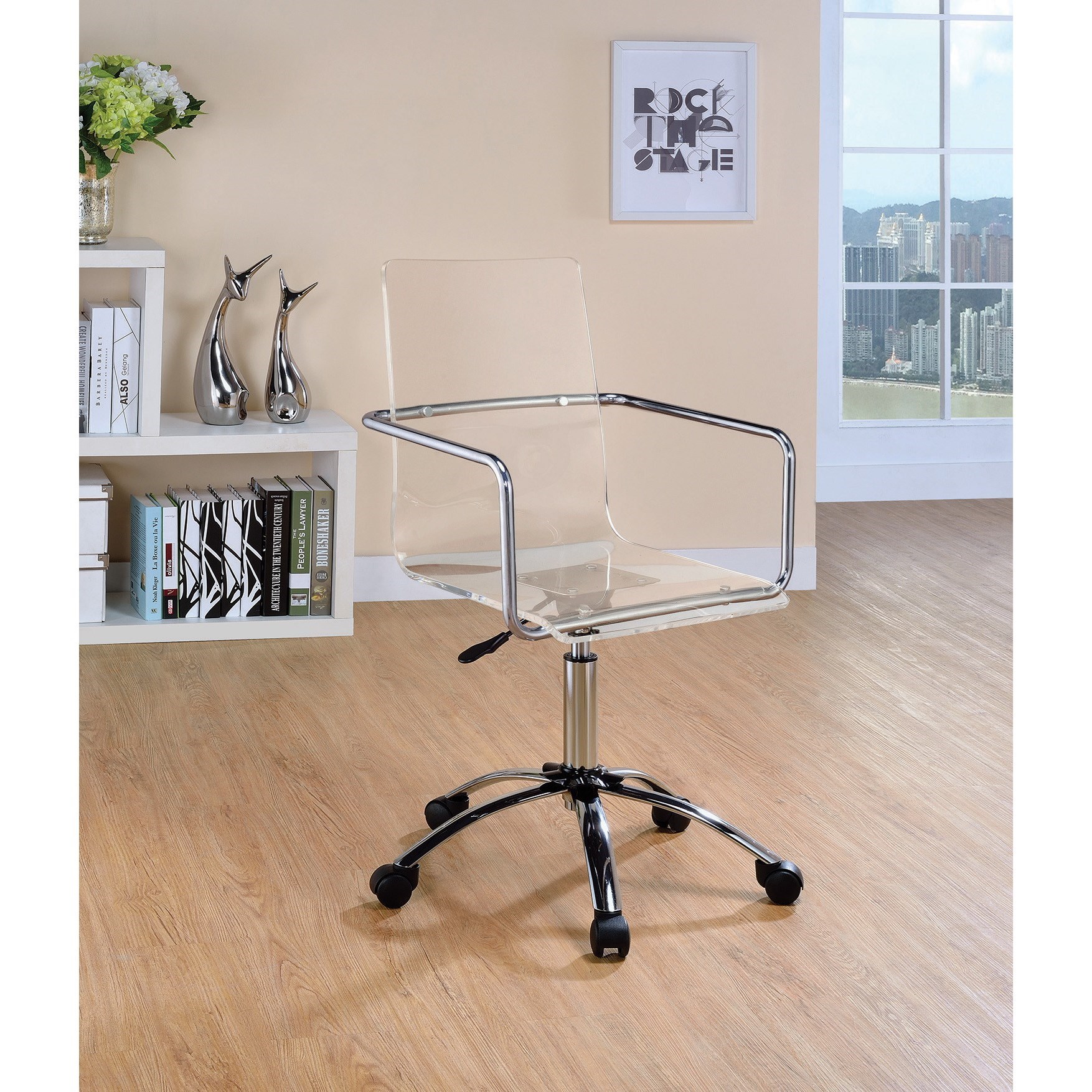 Coaster Office Chairs 801436 Acrylic Office Chair with Steel Base